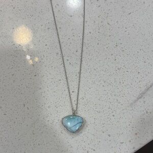 Silver and Larimar Pendant Necklace